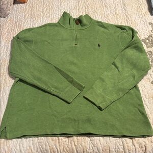 Men’s Polo Ralph Lauren Green Quarter-Zip Pullover Size Large